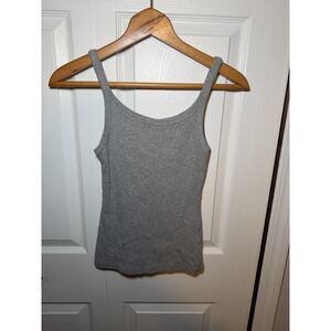 H&M Basics Gray Ribbed Tank Top Women's Small Stretch Layering Cami